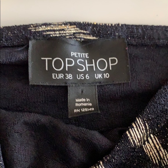 TOP SHOP Metallic Navy and Gold Tank Top - Picture 3 of 3